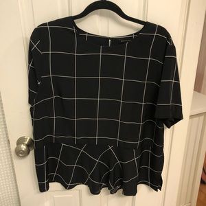 Banana republic peplum check top
